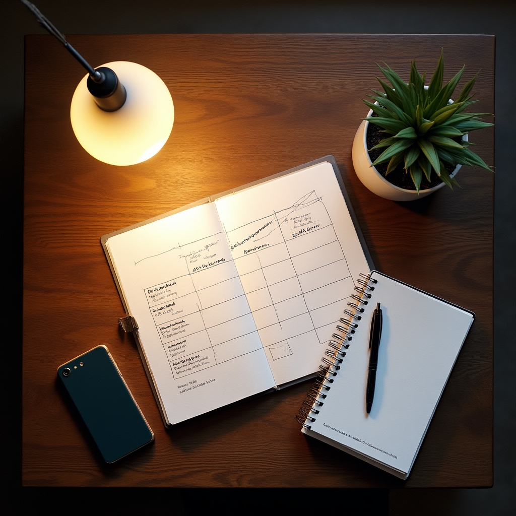 Organised savings plan with clear charts and structured financial overview