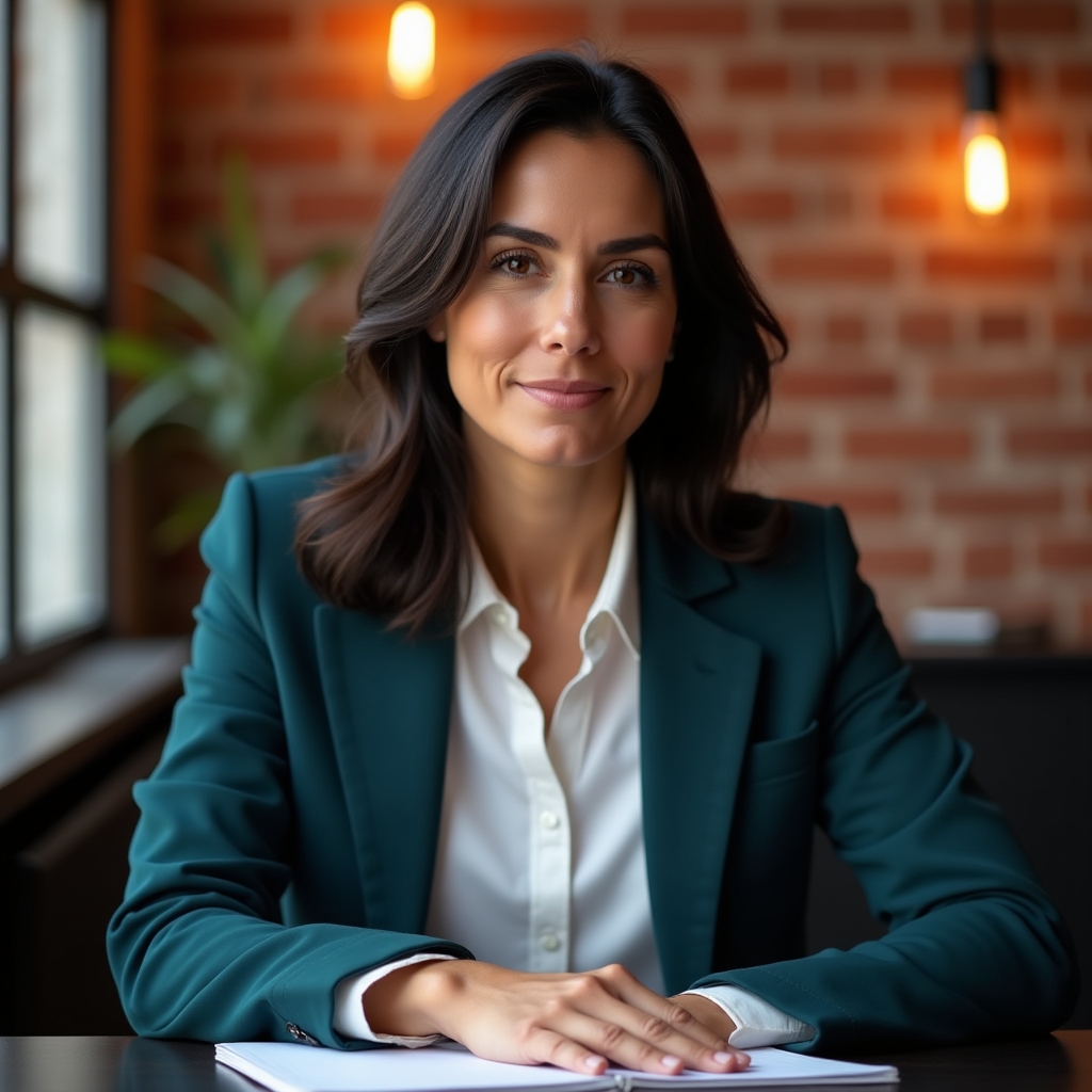 Senior savings orientation specialist seated at desk reviewing financial documents